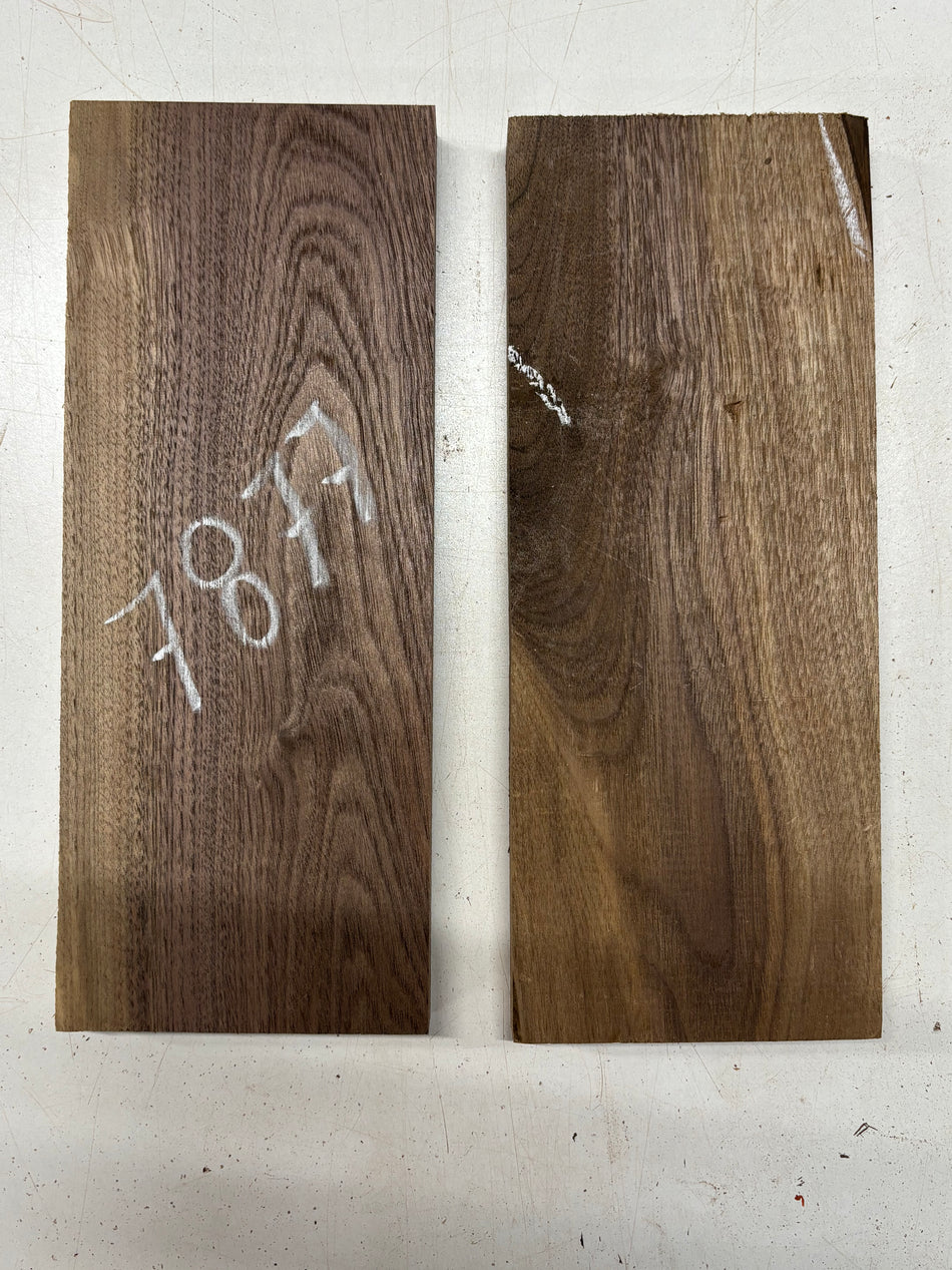 2 Pack, Black Walnut Thin Stock Lumber 12"x4-3/4"x7/8" #7877 - Exotic Wood Zone