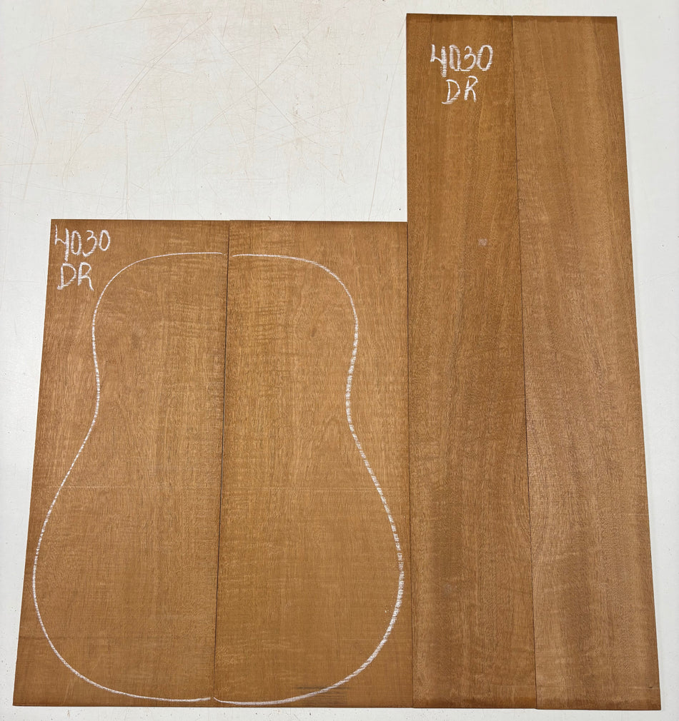 Flame Genuine Mahogany Dreadnought Guitar Back & Side Set #4030