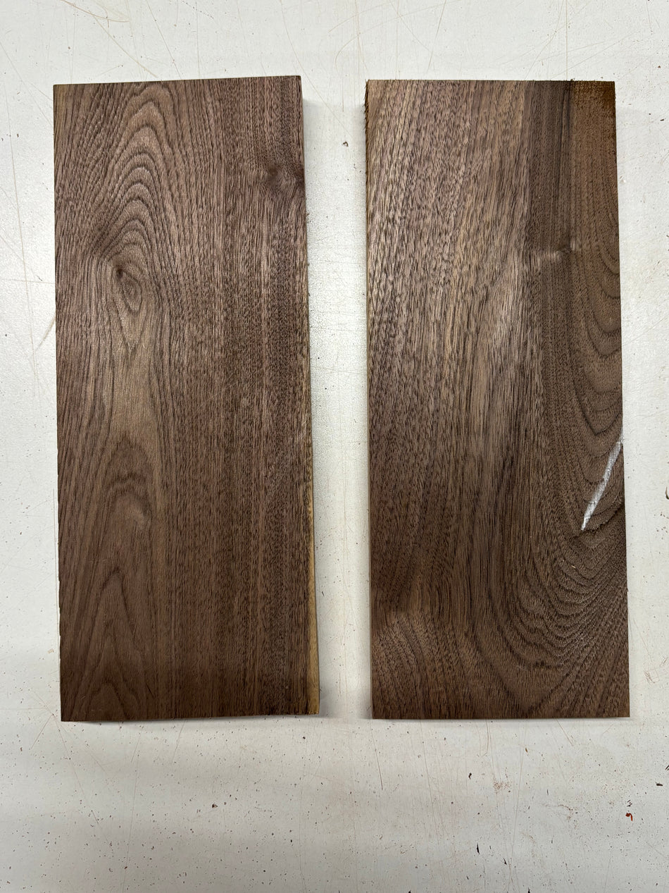 2 Pack, Black Walnut Thin Stock Lumber 12"x4-3/4"x7/8" #7877 - Exotic Wood Zone
