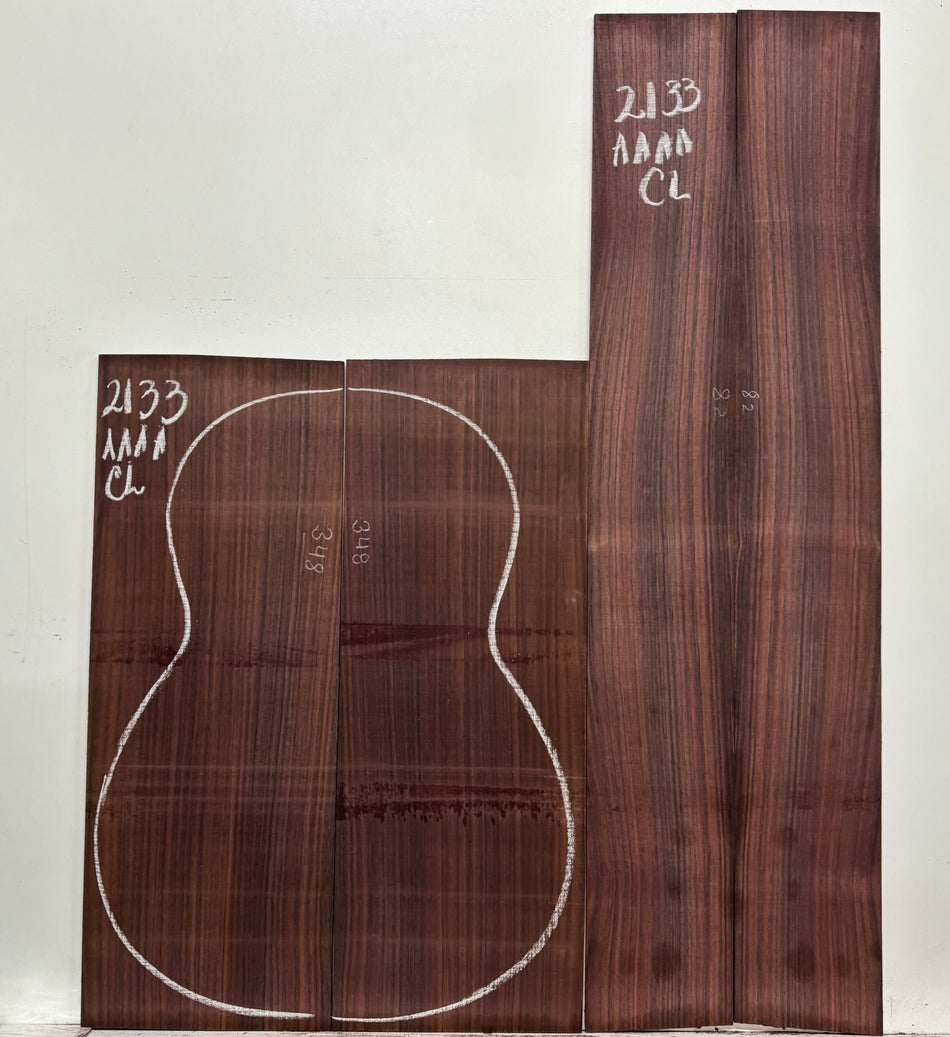 East Indian Rosewood Classical AAAA Grade Guitar Back & Side Set #2133 - Exotic Wood Zone