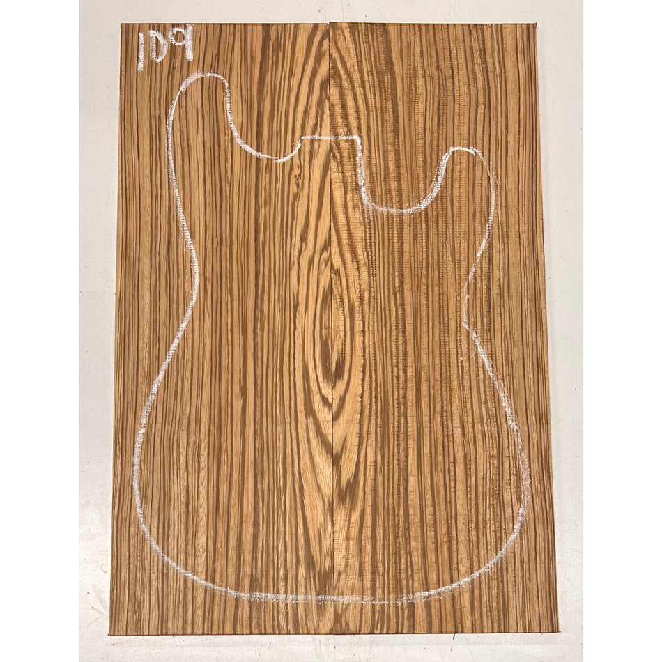 Zebrawood Bookmatched Guitar Drop Tops 21" x 7-1/4" x 1/4" #109 - Exotic Wood Zone - Buy online Across USA 