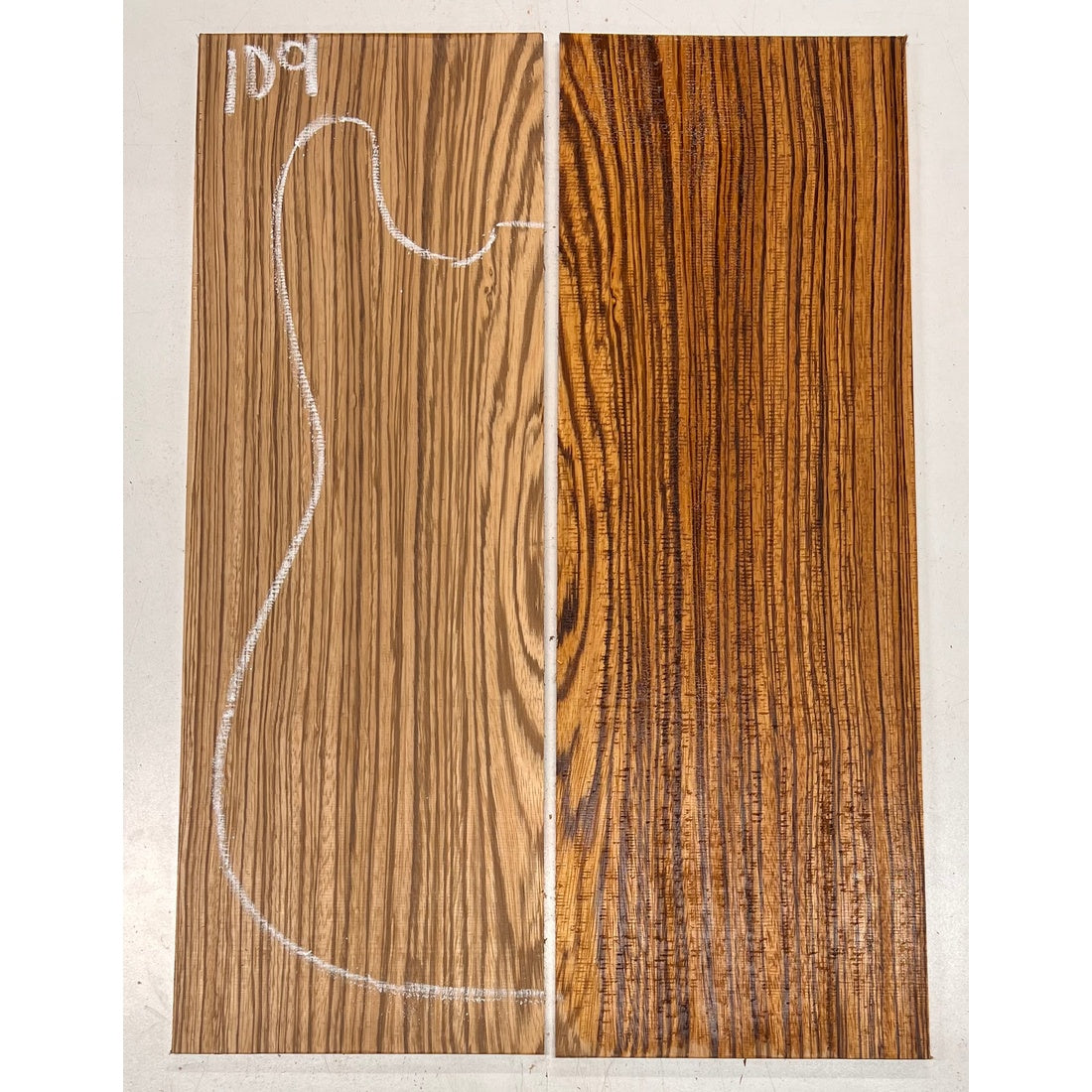 Zebrawood Bookmatched Guitar Drop Tops 21" x 7-1/4" x 1/4" #109 - Exotic Wood Zone - Buy online Across USA 