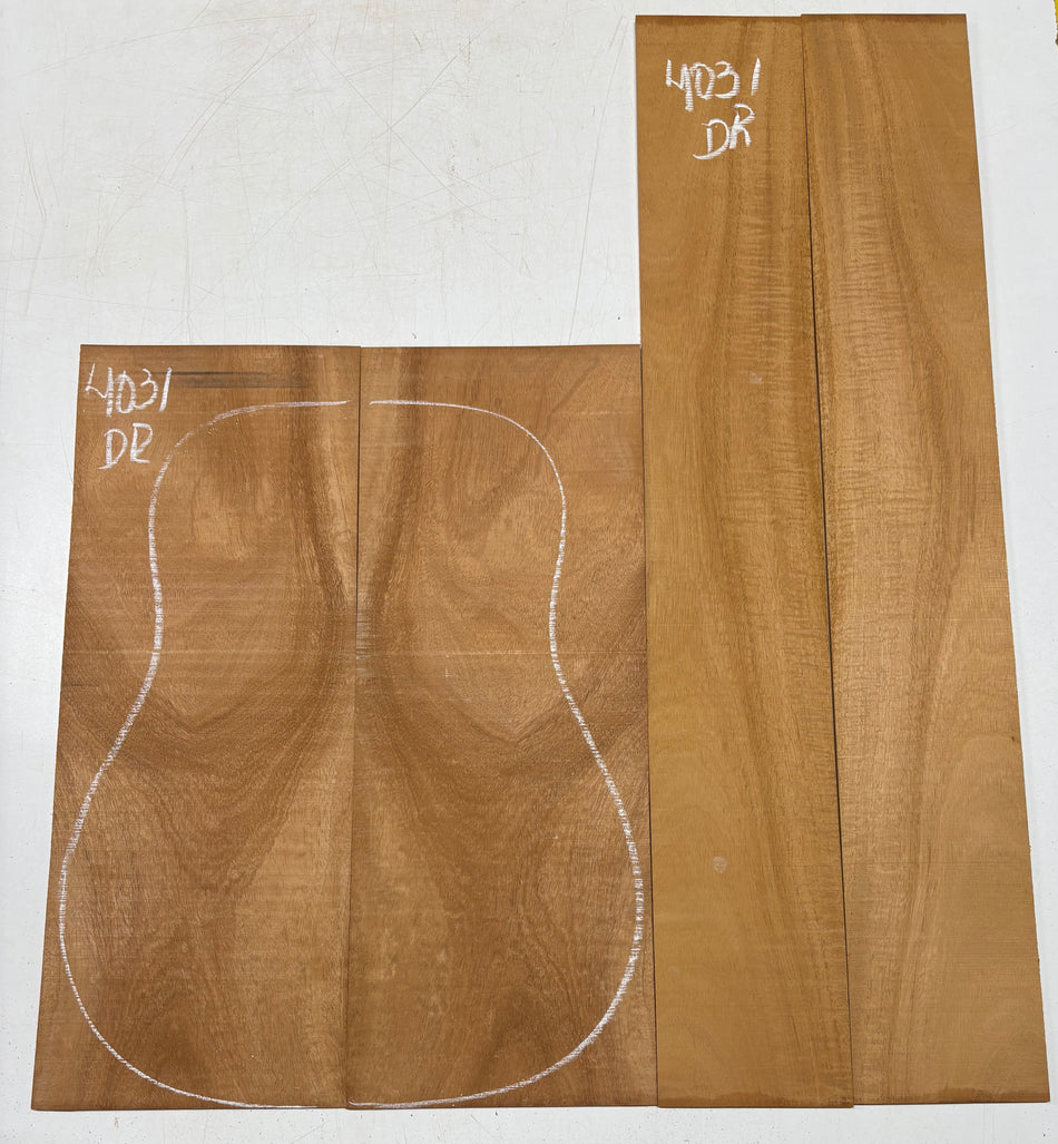 Flame Genuine Mahogany Dreadnought Guitar Back & Side Set #4031