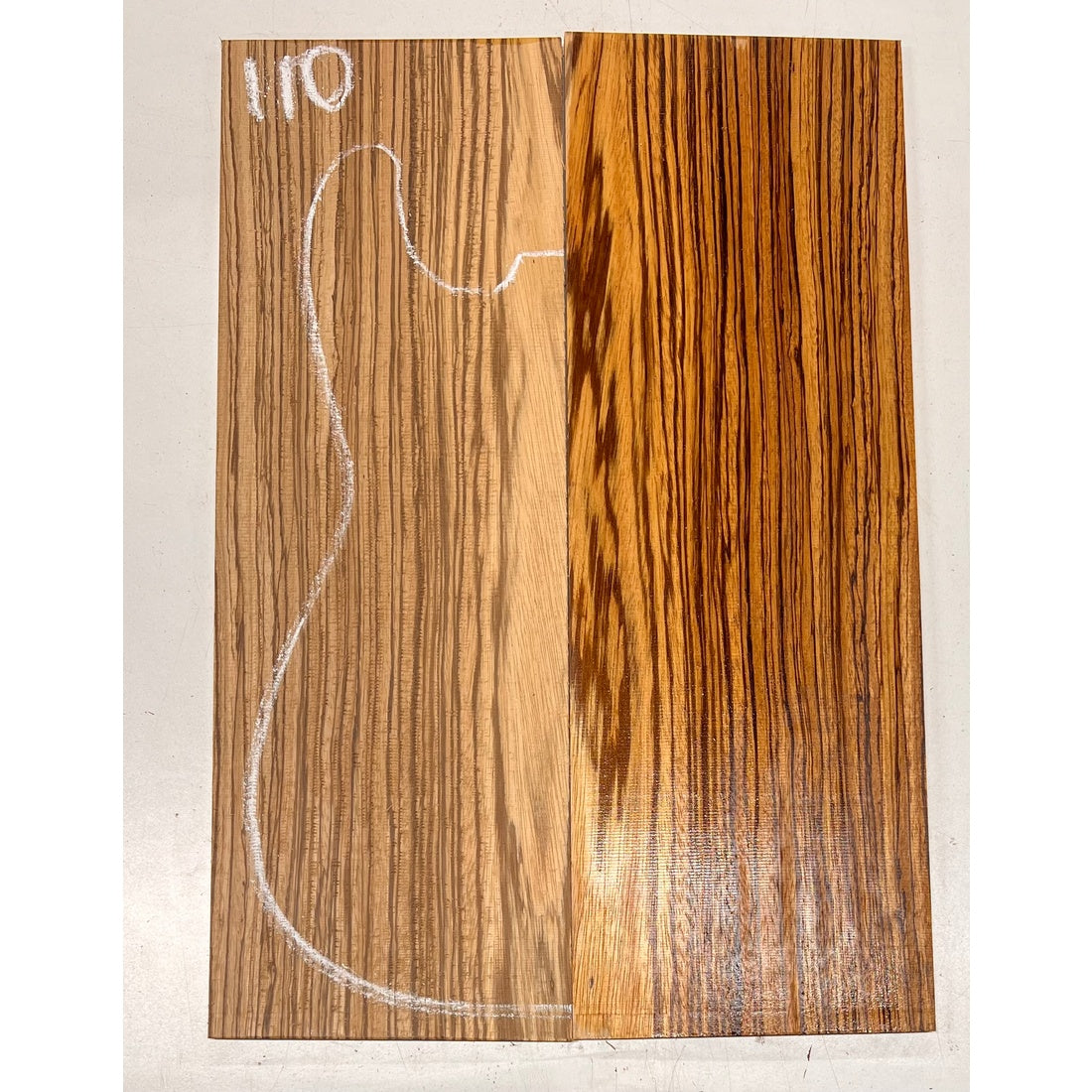 Zebrawood Bookmatched Guitar Drop Tops 21" x 7-1/4" x 1/4" #110 - Exotic Wood Zone - Buy online Across USA 