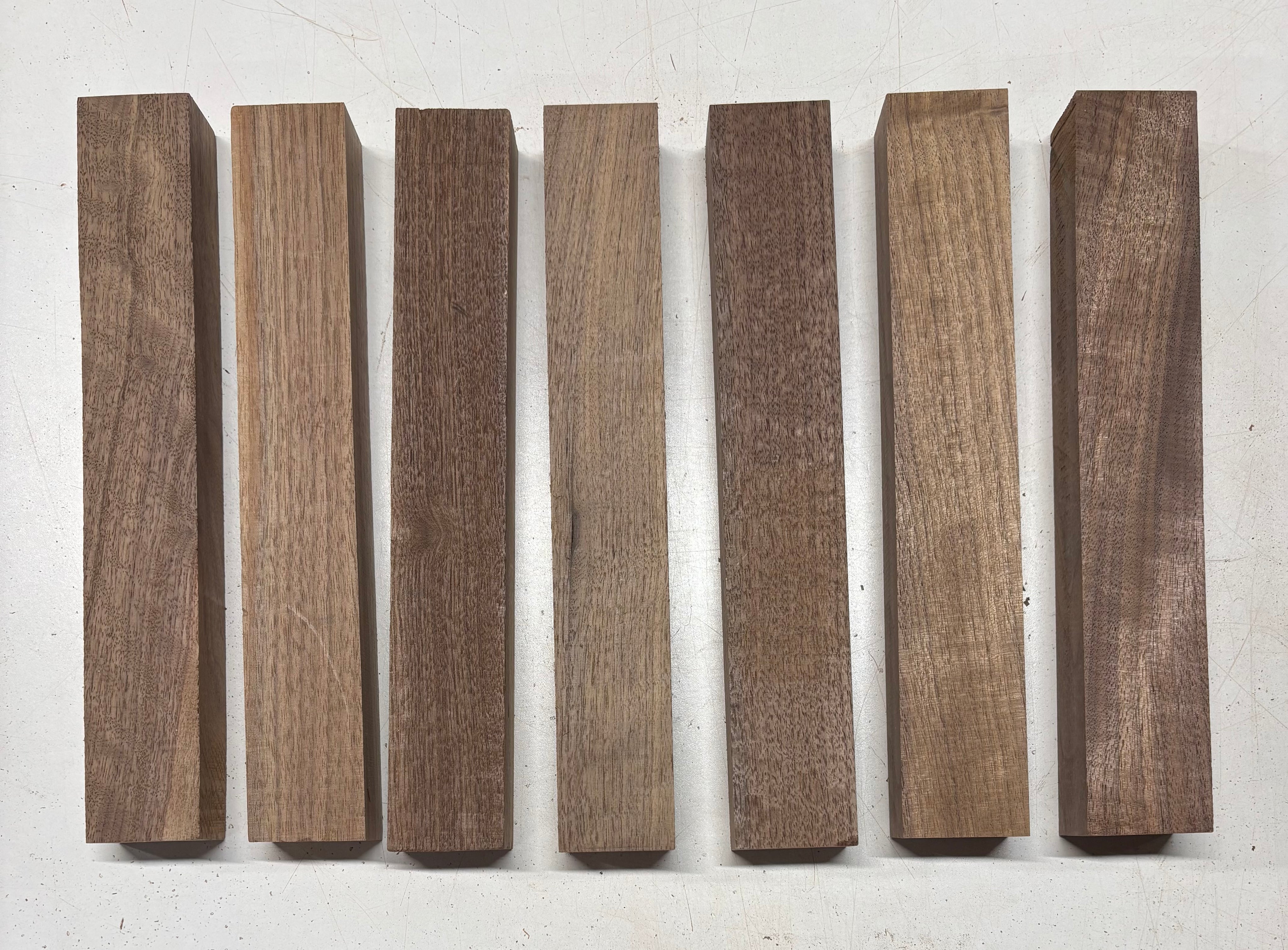 7 Pack, Black Walnut Thin Stock Lumber 12"x2"x1-3/8", 12"x1-7/8"x1-1/4" #7881 - Exotic Wood Zone