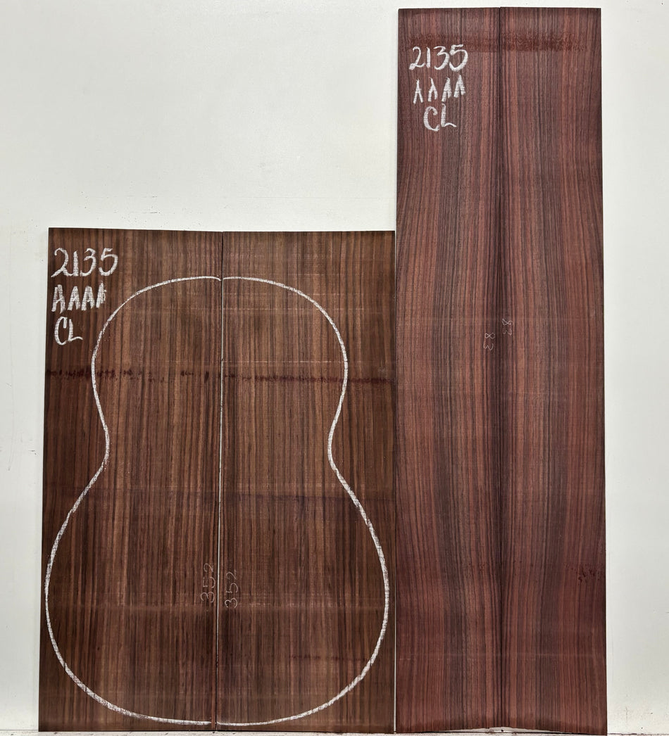 East Indian Rosewood Classical AAAA Grade Guitar Back & Side Set #2135 - Exotic Wood Zone
