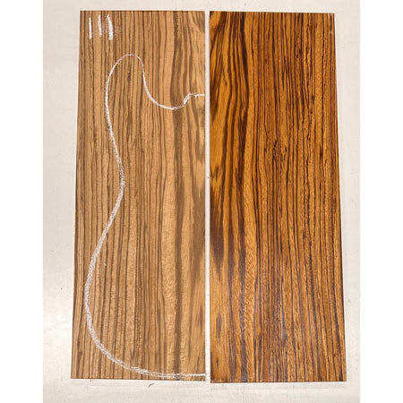 Zebrawood Bookmatched Guitar Drop Tops 21" x 7-1/4" x 1/4" #111 - Exotic Wood Zone - Buy online Across USA 