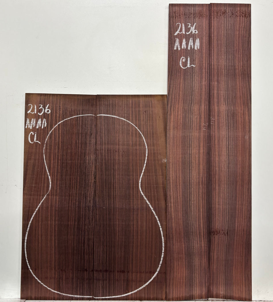 East Indian Rosewood Classical AAAA Grade Guitar Back & Side Set #2136 - Exotic Wood Zone