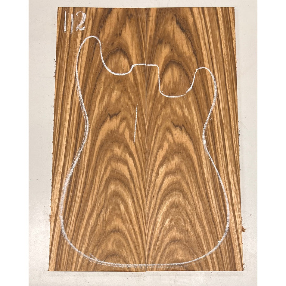 Zebrawood Bookmatched Guitar Drop Tops 21" x 7-1/4" x 1/4" #112 - Exotic Wood Zone - Buy online Across USA 