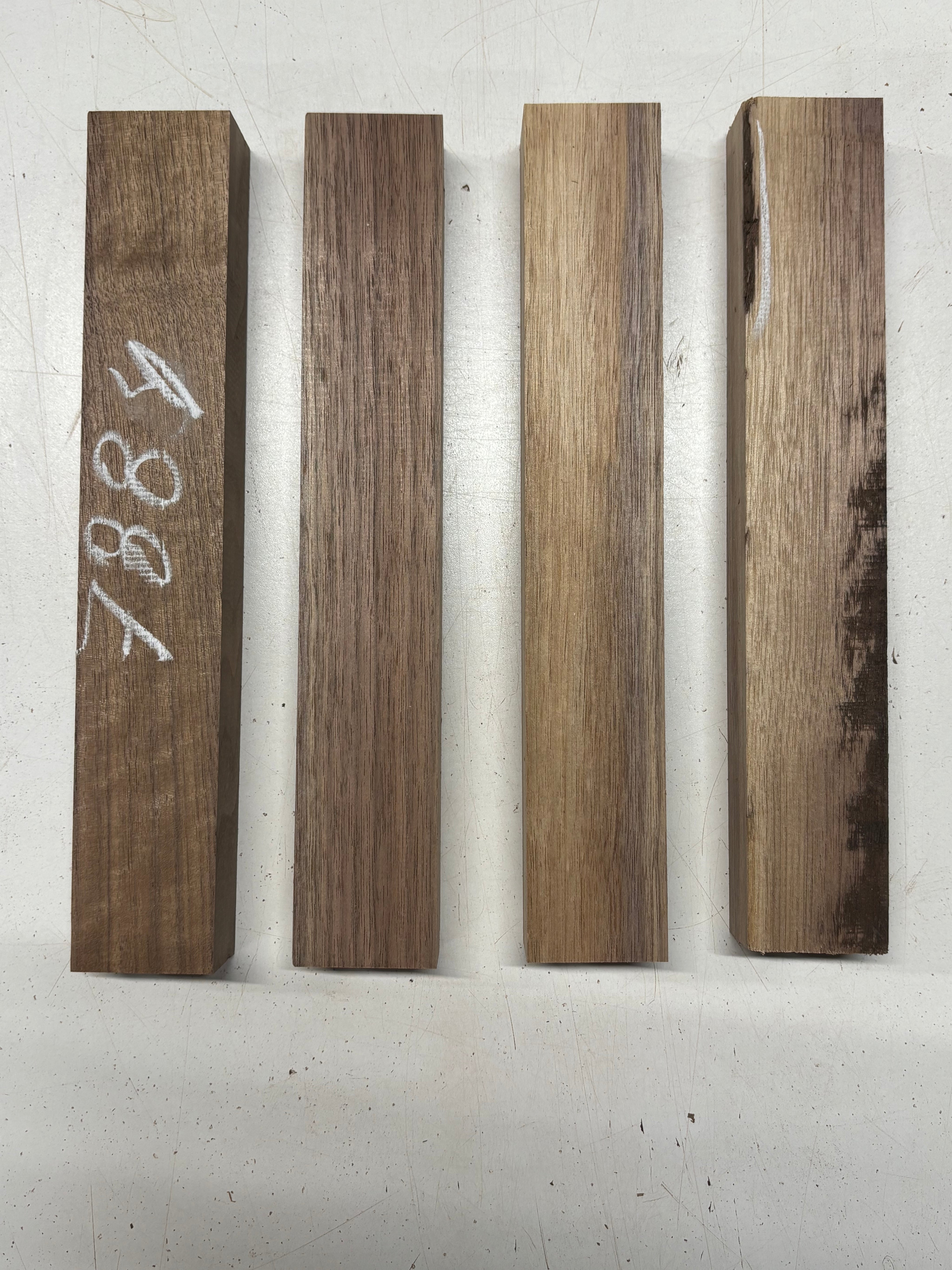 4 Pack, Black Walnut Thin Stock Lumber 12"x2"x1-1/4" #7884 - Exotic Wood Zone