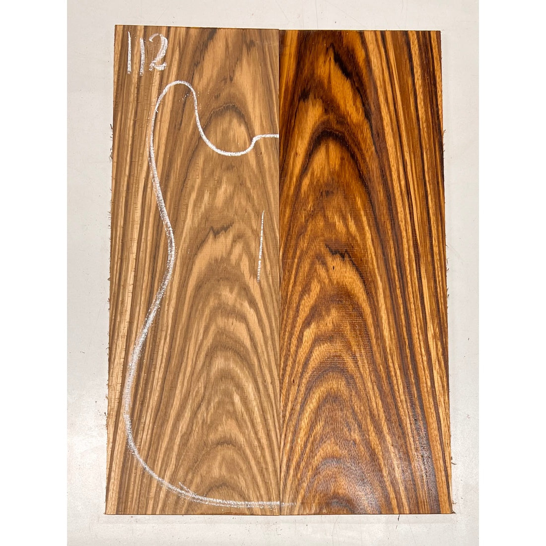 Zebrawood Bookmatched Guitar Drop Tops 21" x 7-1/4" x 1/4" #112 - Exotic Wood Zone - Buy online Across USA 