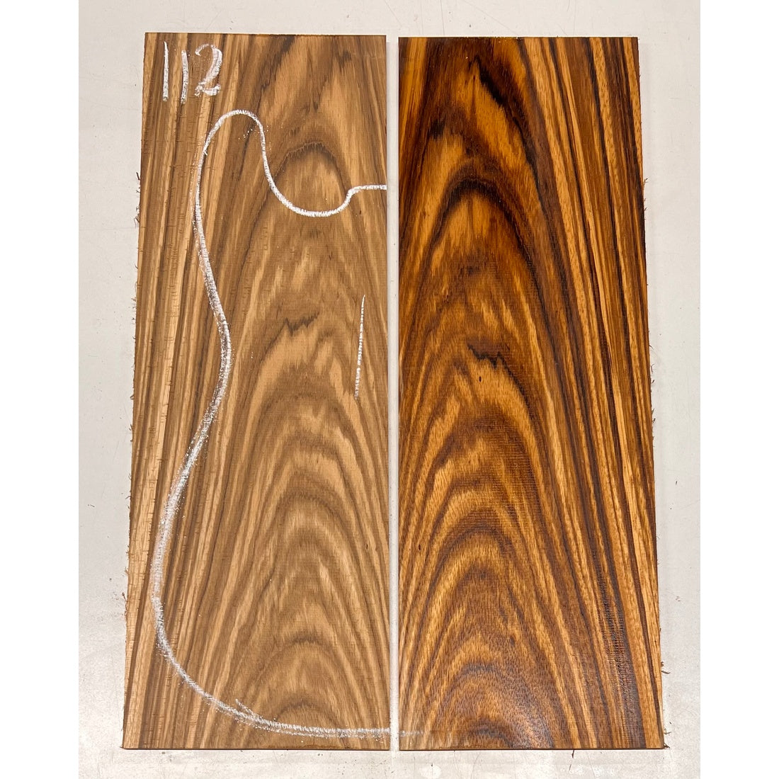 Zebrawood Bookmatched Guitar Drop Tops 21" x 7-1/4" x 1/4" #112 - Exotic Wood Zone - Buy online Across USA 