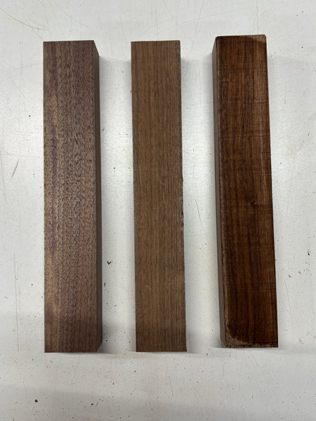 3 Pack, Black Walnut Thin Stock Lumber 12"x2"x1-1/2" #7886 - Exotic Wood Zone