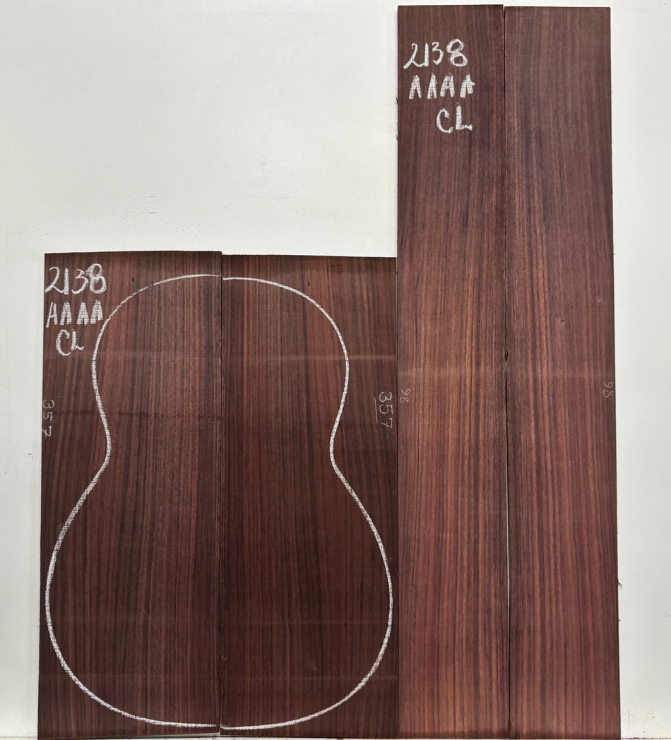 East Indian Rosewood Classical AAAA Grade Guitar Back & Side Set #2138 - Exotic Wood Zone