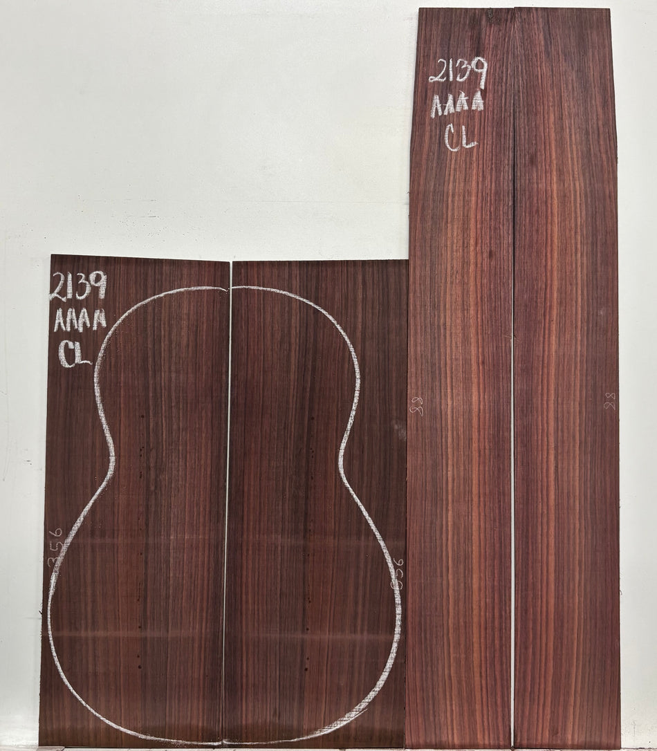 East Indian Rosewood Classical AAAA Grade Guitar Back & Side Set #2139 - Exotic Wood Zone