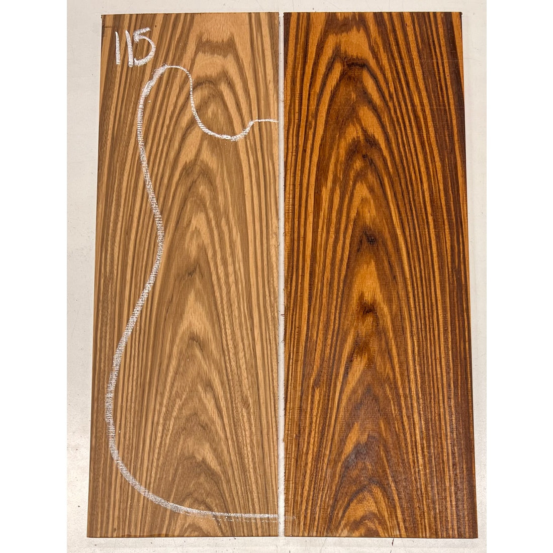 Zebrawood Bookmatched Guitar Drop Tops 21" x 7-1/4" x 1/4" #115 - Exotic Wood Zone - Buy online Across USA 