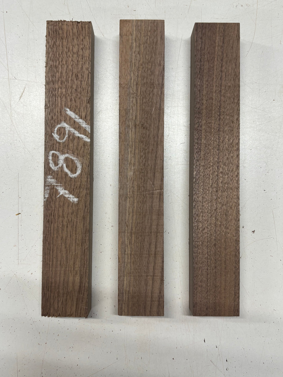 3 Pack, Black Walnut Thin Stock Lumber 12"x1-7/8"x1-1/4" #7891 - Exotic Wood Zone