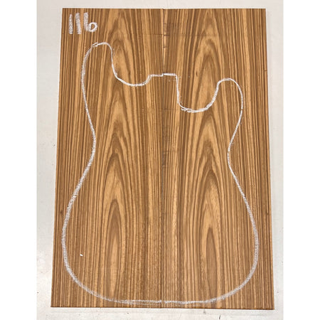 Zebrawood Bookmatched Guitar Drop Tops 21" x 7-1/4" x 1/4" #116 - Exotic Wood Zone - Buy online Across USA 