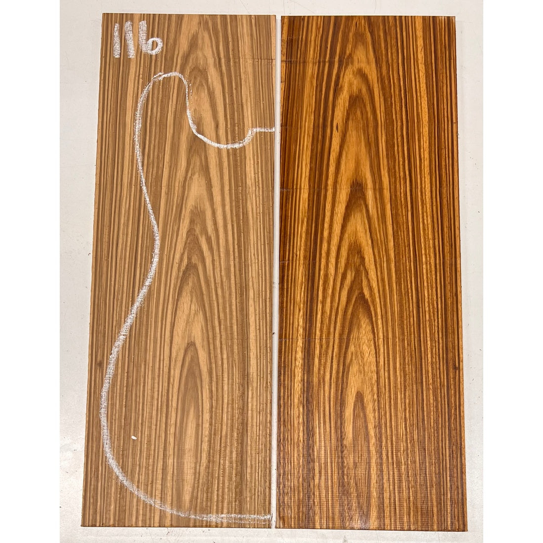 Zebrawood Bookmatched Guitar Drop Tops 21" x 7-1/4" x 1/4" #116 - Exotic Wood Zone - Buy online Across USA 