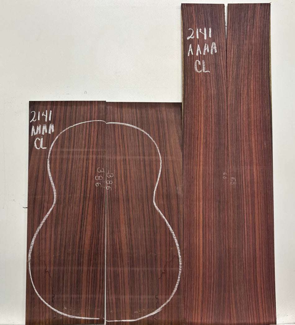 East Indian Rosewood Classical AAAA Grade Guitar Back & Side Set #2141 - Exotic Wood Zone