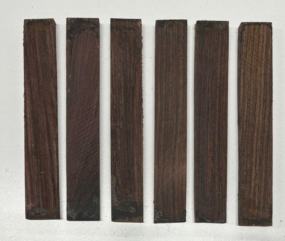 6 Pack, Indian Rosewood Inlay Blanks 9" x 1-3/8" x 1/2" #1017