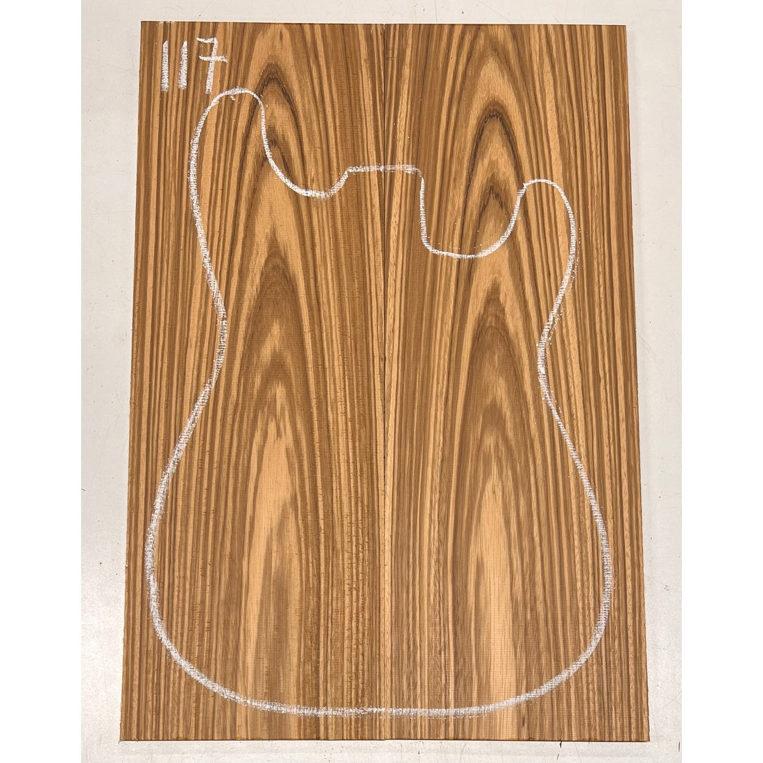 Zebrawood Bookmatched Guitar Drop Tops 21" x 7-1/4" x 1/4" #117 - Exotic Wood Zone - Buy online Across USA 