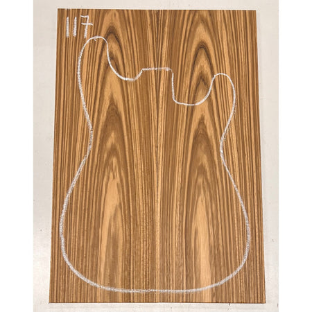 Zebrawood Bookmatched Guitar Drop Tops 21" x 7-1/4" x 1/4" #117 - Exotic Wood Zone - Buy online Across USA 