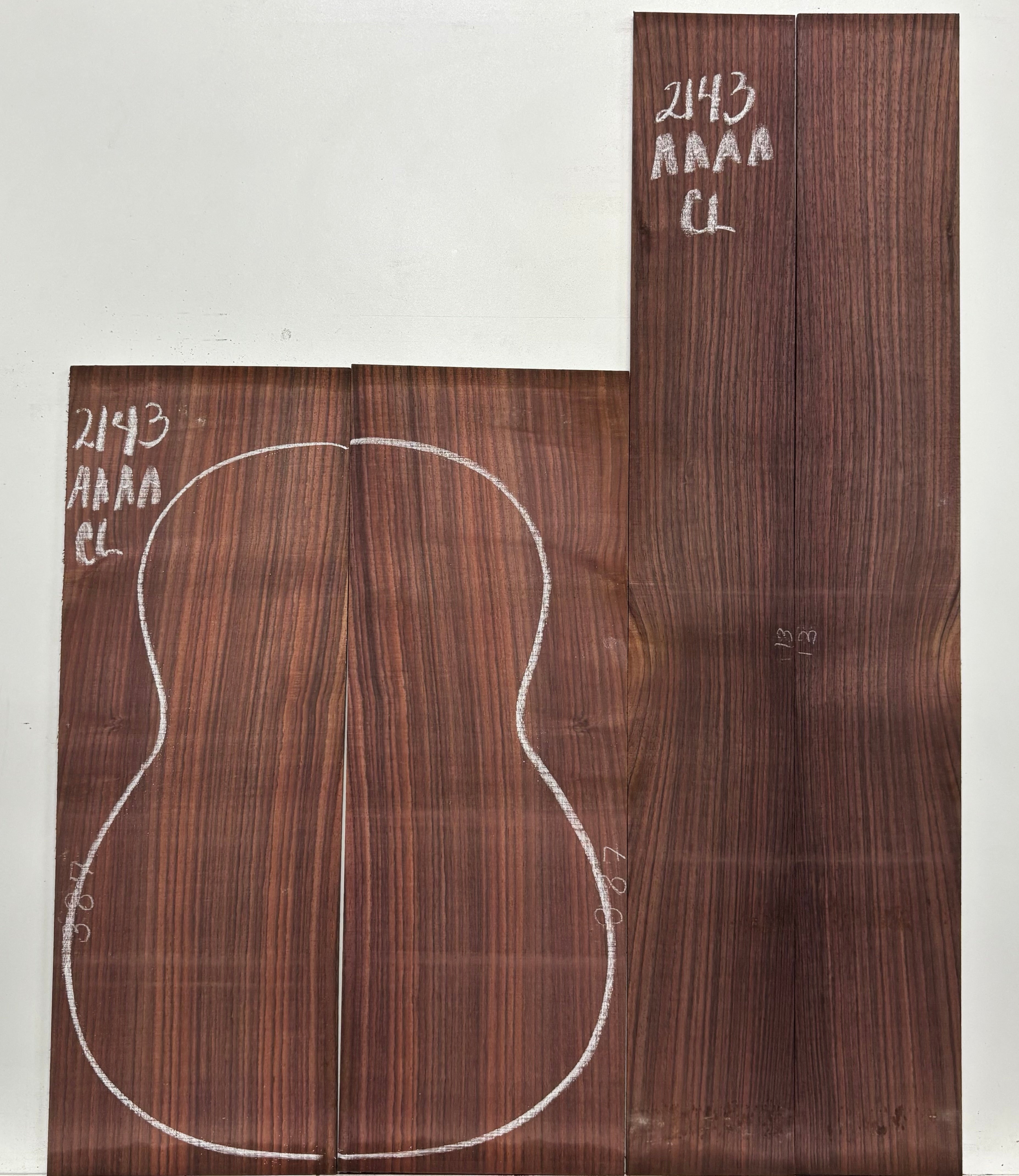 East Indian Rosewood Classical AAAA Grade Guitar Back & Side Set #2143 - Exotic Wood Zone