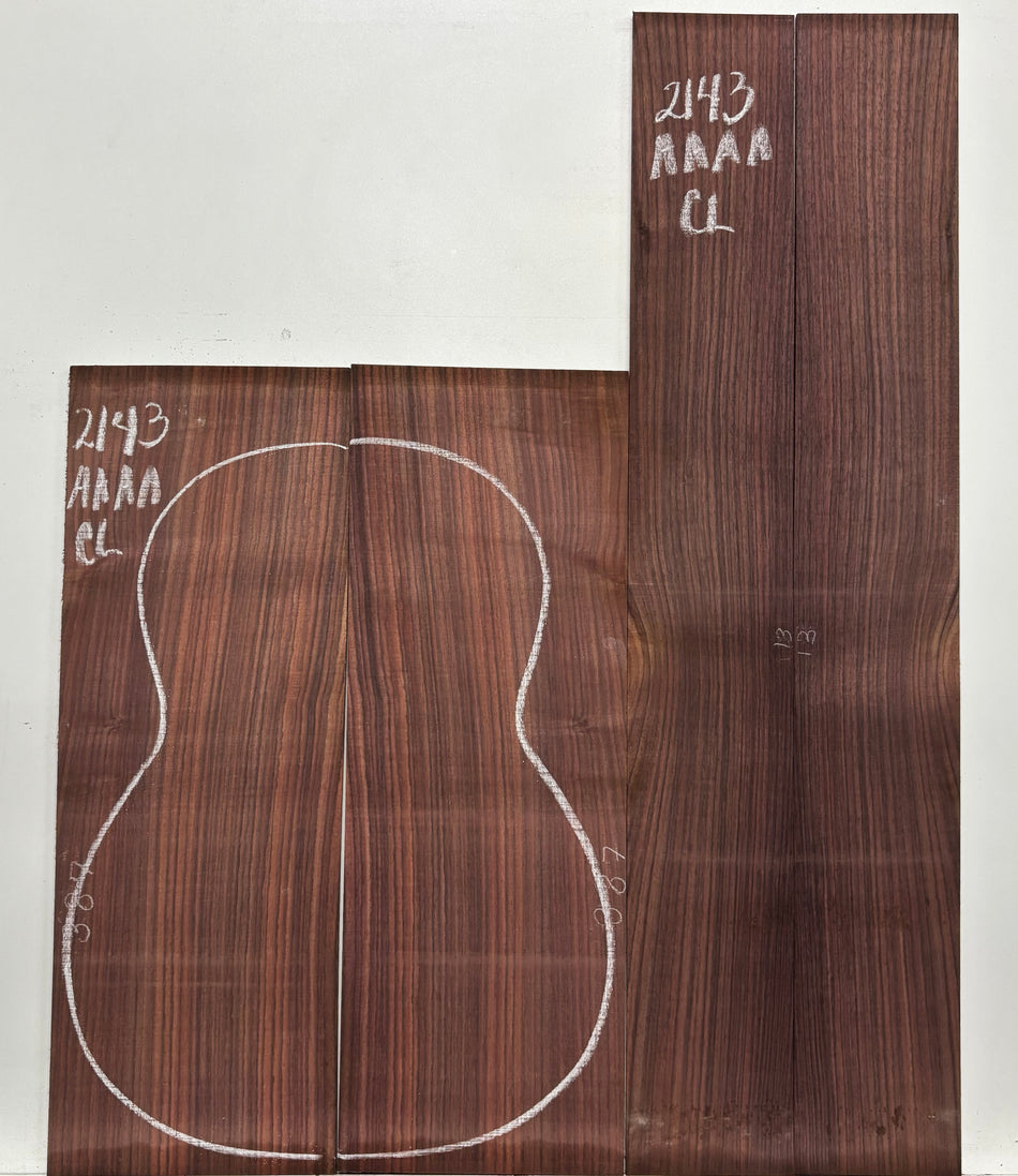 East Indian Rosewood Classical AAAA Grade Guitar Back & Side Set #2143 - Exotic Wood Zone