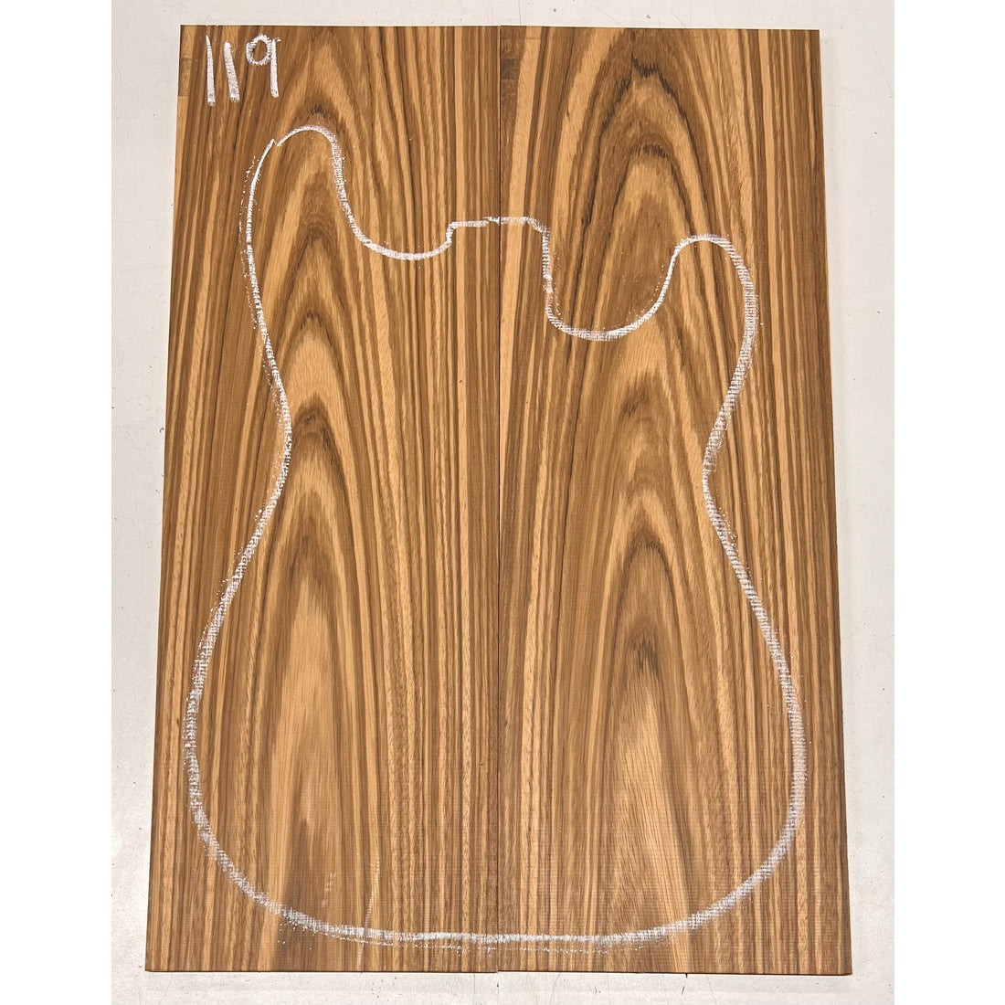 Zebrawood Bookmatched Guitar Drop Tops 21" x 7-1/4" x 1/4" #119 - Exotic Wood Zone - Buy online Across USA 