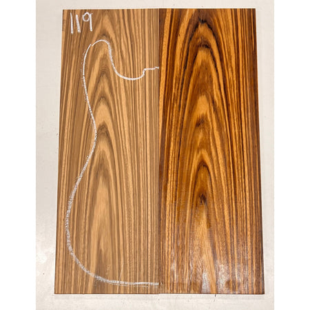 Zebrawood Bookmatched Guitar Drop Tops 21" x 7-1/4" x 1/4" #119 - Exotic Wood Zone - Buy online Across USA 