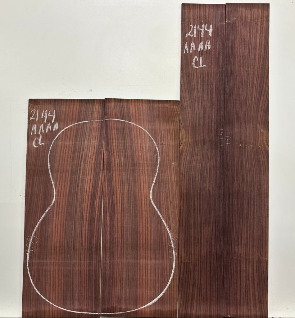 East Indian Rosewood Classical AAAA Grade Guitar Back & Side Set #2144 - Exotic Wood Zone