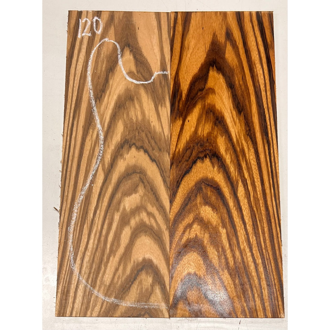 Zebrawood Bookmatched Guitar Drop Tops 21" x 7-1/4" x 1/4" #120 - Exotic Wood Zone - Buy online Across USA 