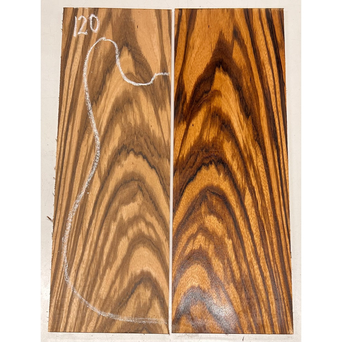 Zebrawood Bookmatched Guitar Drop Tops 21" x 7-1/4" x 1/4" #120 - Exotic Wood Zone - Buy online Across USA 