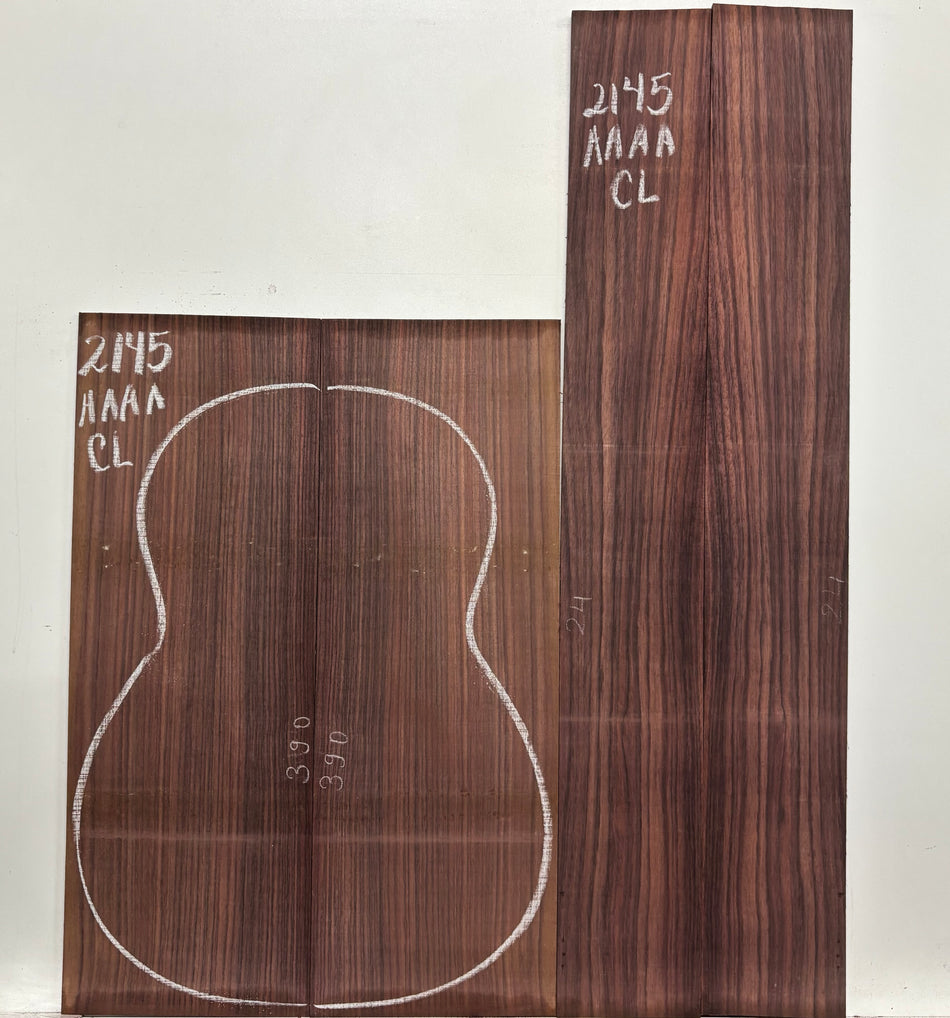 East Indian Rosewood Classical AAAA Grade Guitar Back & Side Set #2145 - Exotic Wood Zone