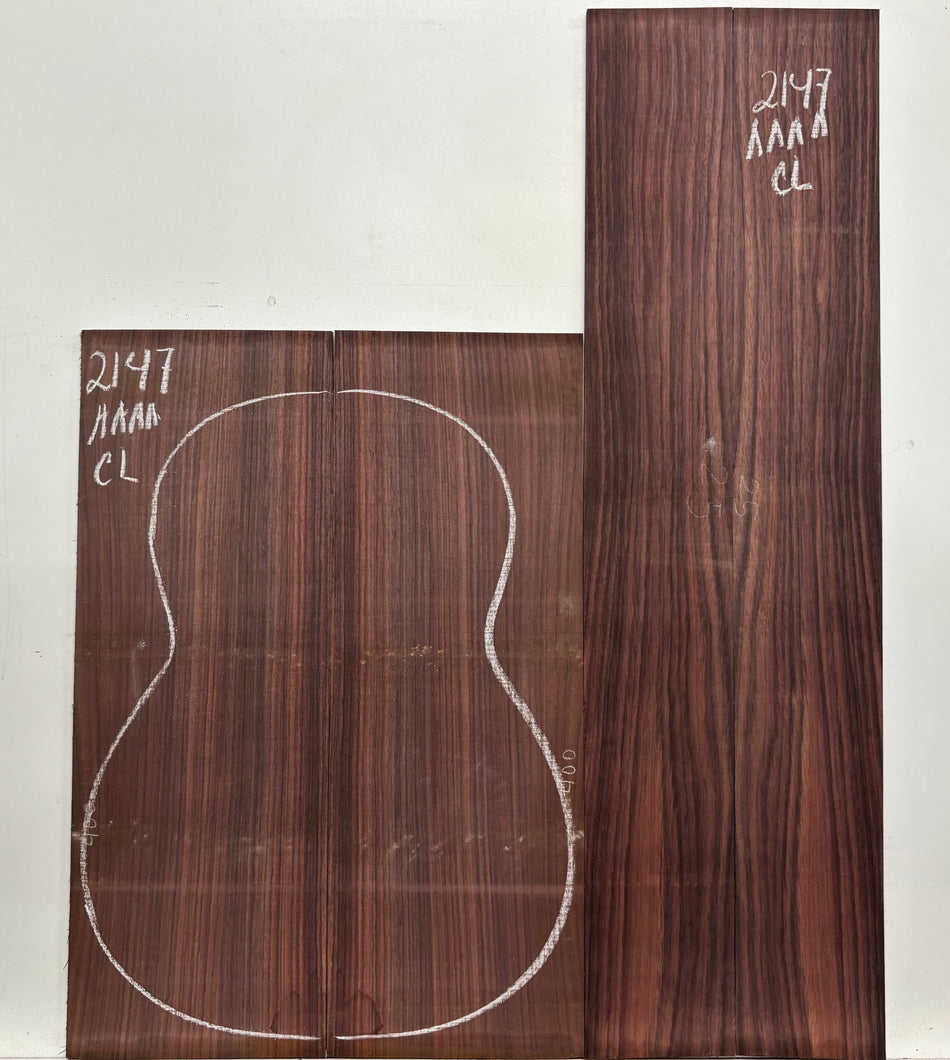 East Indian Rosewood Classical AAAA Grade Guitar Back & Side Set #2147 - Exotic Wood Zone