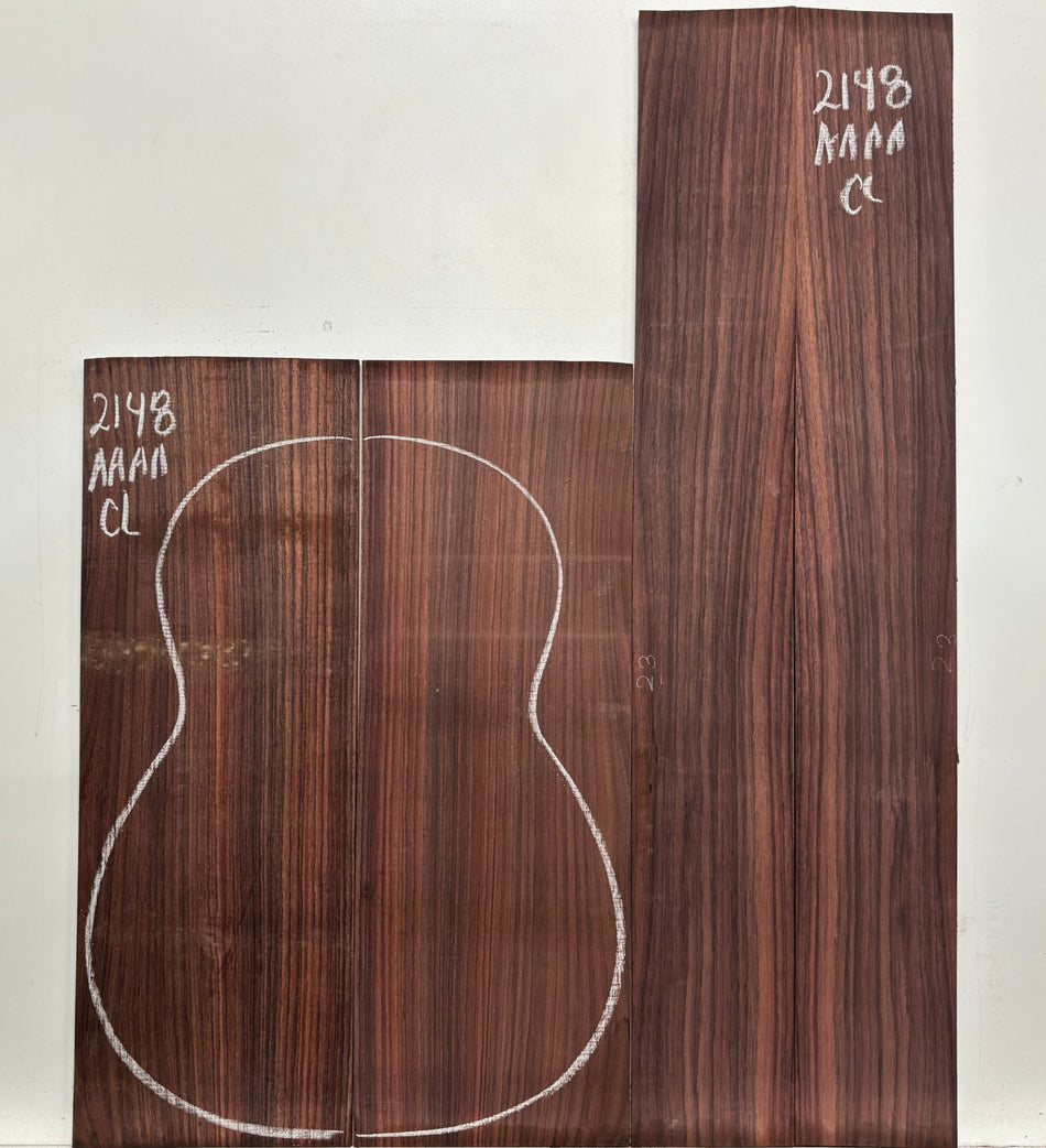 East Indian Rosewood Classical AAAA Grade Guitar Back & Side Set #2148 - Exotic Wood Zone
