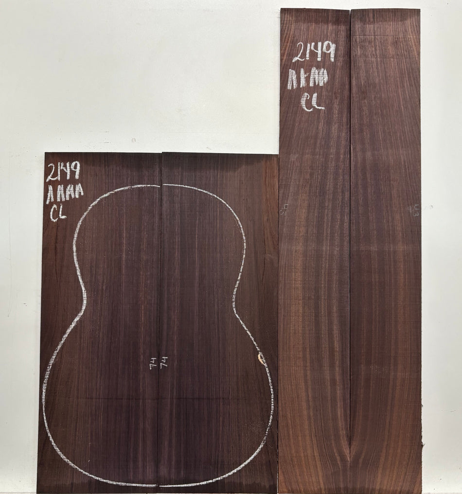 East Indian Rosewood Classical AAAA Grade Guitar Back & Side Set #2149 - Exotic Wood Zone