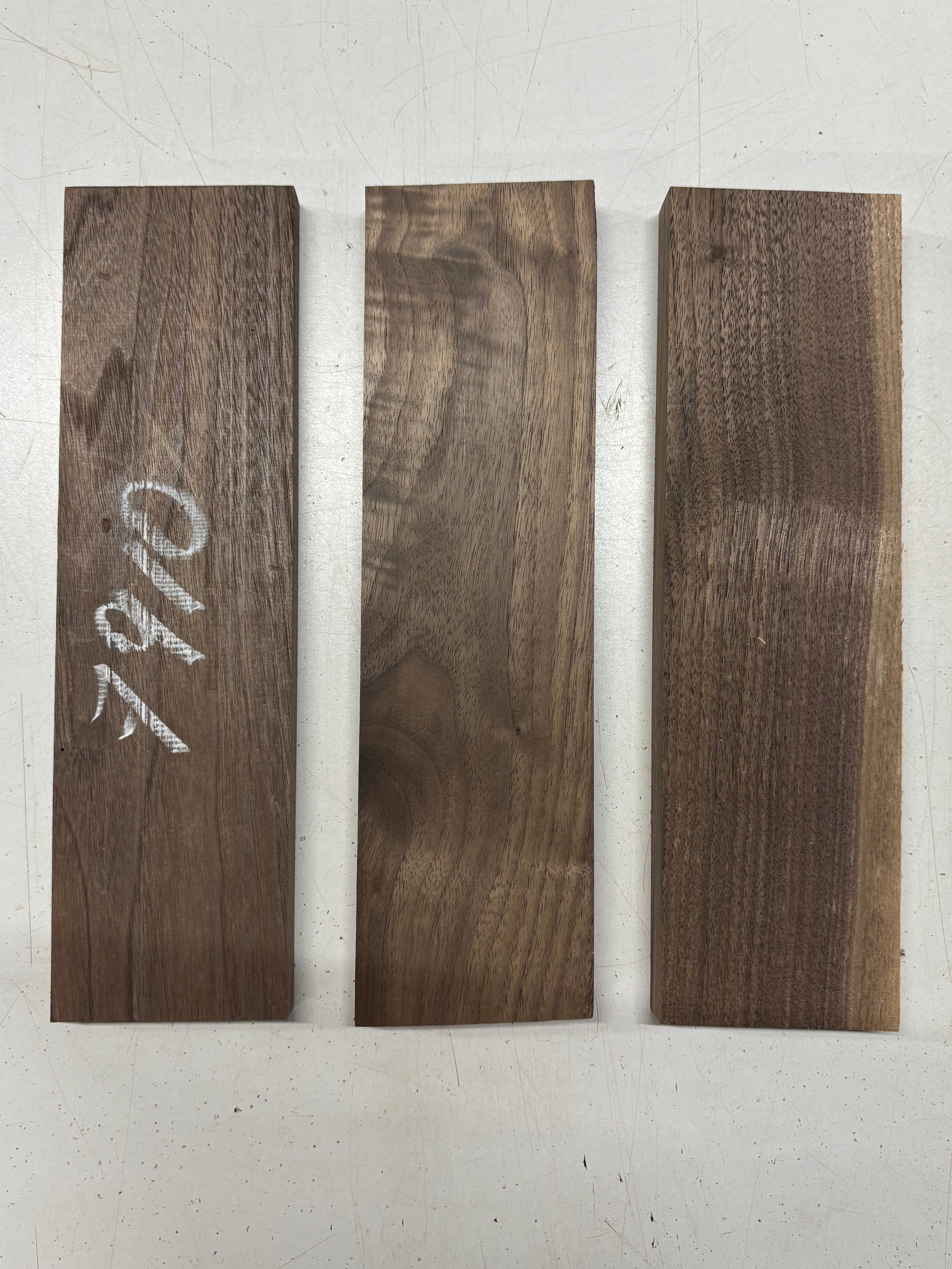 3 Pack, Black Walnut Thin Stock Lumber 12" x 3-3/8" x 3/4" & 12" x 3-3/8" x 7/8" #7910 - Exotic Wood Zone