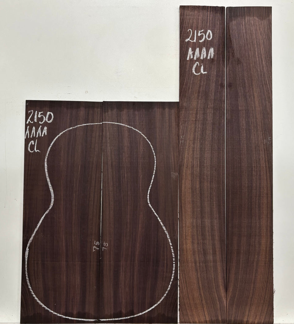 East Indian Rosewood Classical AAAA Grade Guitar Back & Side Set #2150 - Exotic Wood Zone