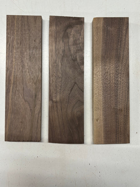 3 Pack, Black Walnut Thin Stock Lumber 12" x 3-3/8" x 3/4" & 12" x 3-3/8" x 7/8" #7910 - Exotic Wood Zone