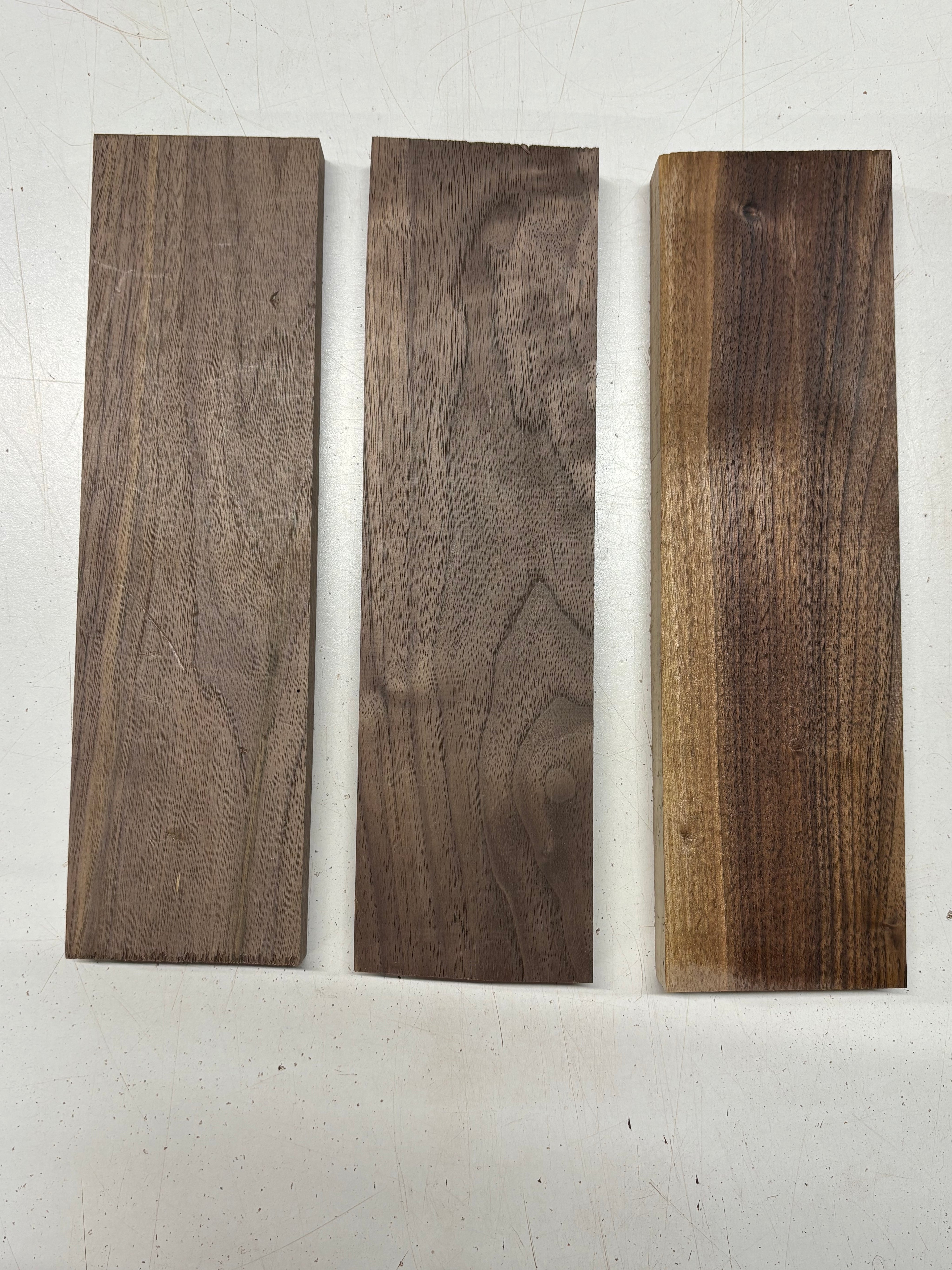3 Pack, Black Walnut Thin Stock Lumber 12" x 3-3/8" x 3/4" & 12" x 3-3/8" x 7/8" #7910 - Exotic Wood Zone