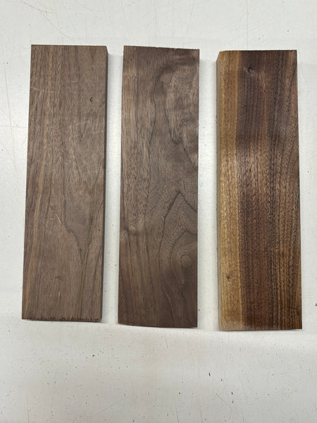 3 Pack, Black Walnut Thin Stock Lumber 12" x 3-3/8" x 3/4" & 12" x 3-3/8" x 7/8" #7910 - Exotic Wood Zone