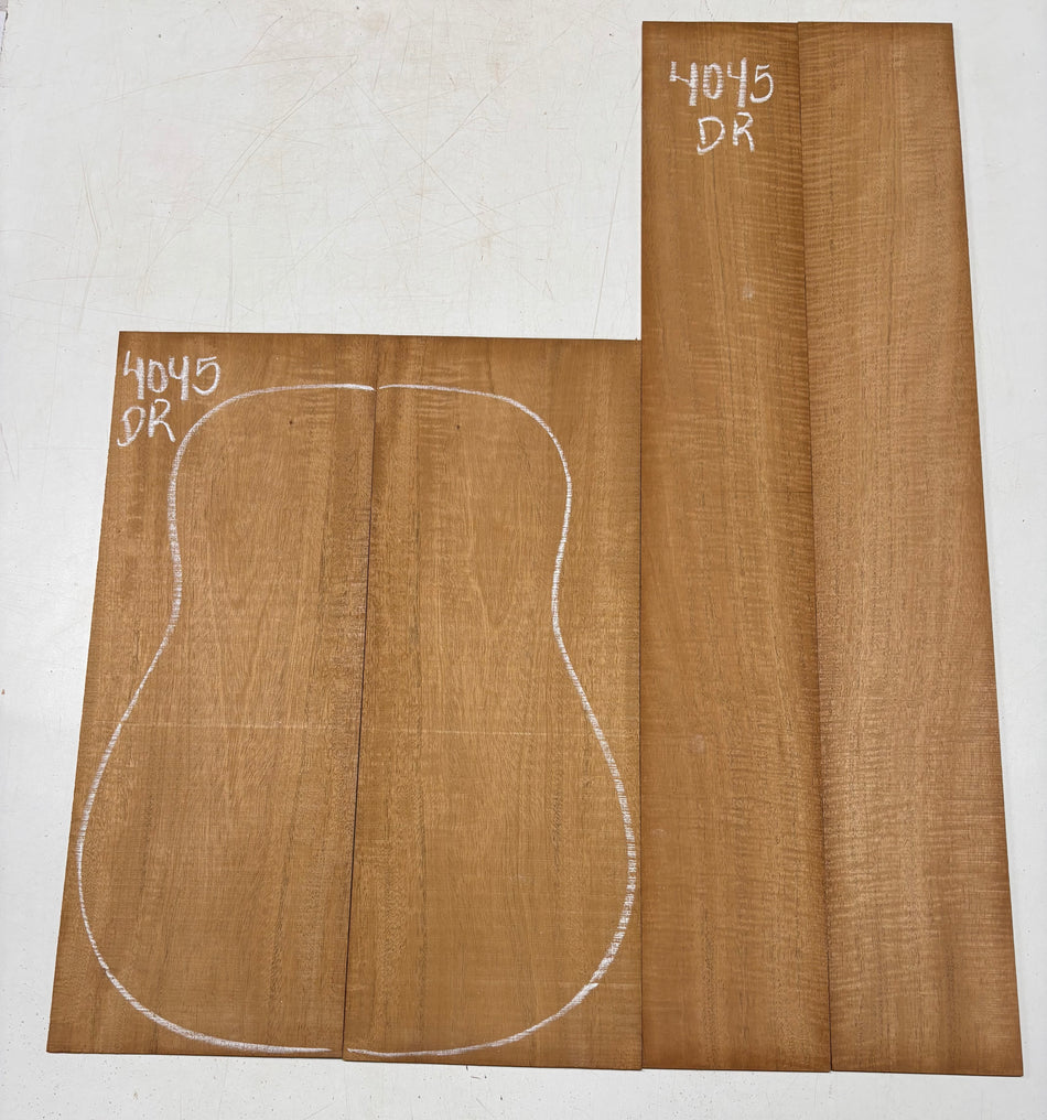 Flame Genuine Mahogany Dreadnought Guitar Back & Side Set #4045