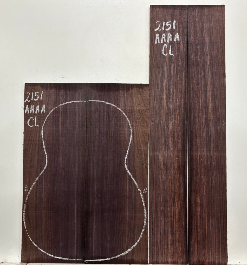 East Indian Rosewood Classical AAAA Grade Guitar Back & Side Set #2151 - Exotic Wood Zone