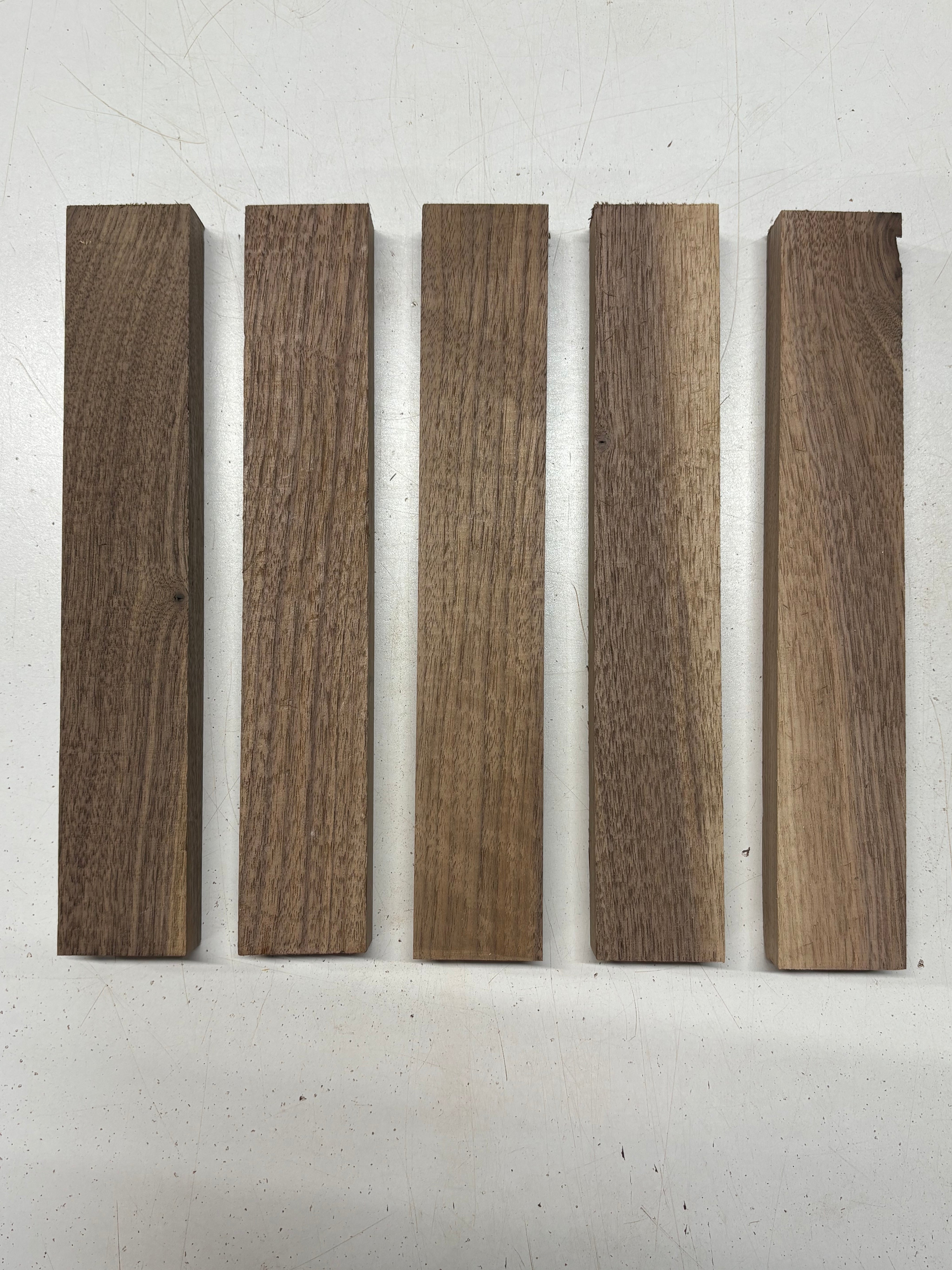 5 Pack Black Walnut Thin Stock Lumber Board Blank 11-3/4" x 2" x 1" #7912 - Exotic Wood Zone