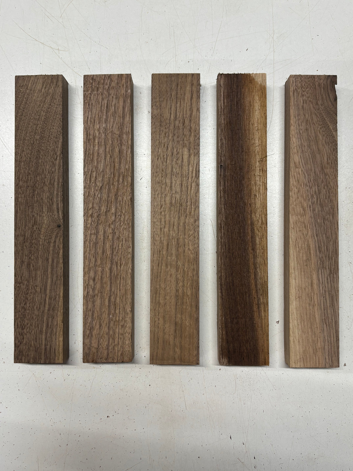 5 Pack Black Walnut Thin Stock Lumber Board Blank 11-3/4" x 2" x 1" #7912 - Exotic Wood Zone