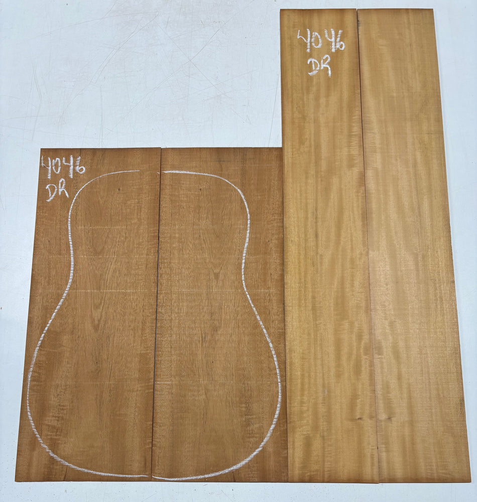 Flame Genuine Mahogany Dreadnought Guitar Back & Side Set #4046