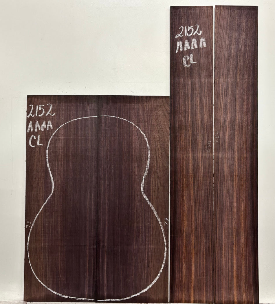 East Indian Rosewood Classical AAAA Grade Guitar Back & Side Set #2152 - Exotic Wood Zone