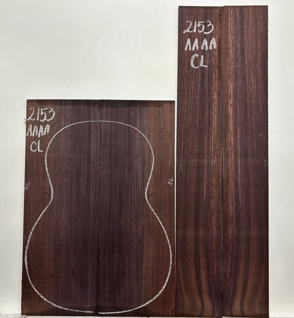 East Indian Rosewood Classical AAAA Grade Guitar Back & Side Set #2153 - Exotic Wood Zone